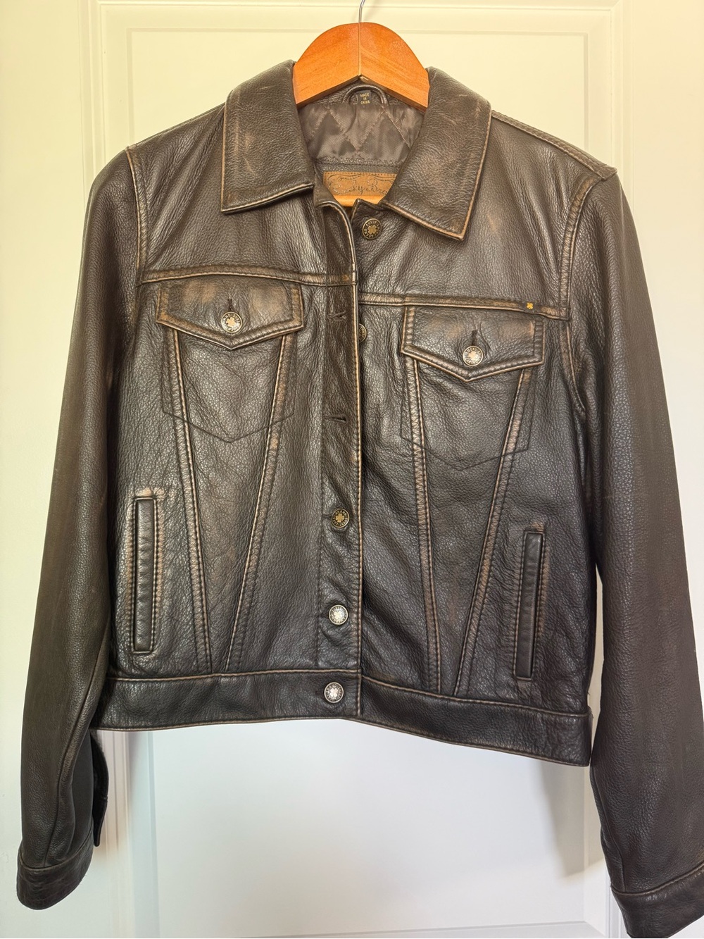 Vintage Y2K Lucky Brand 100% Genuine Leather Jacket